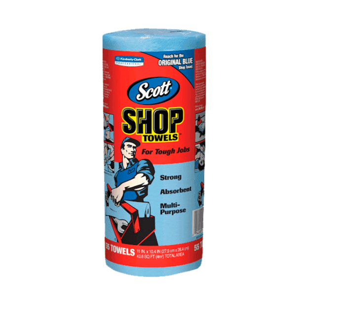 Toalla azul Scott Shop en rollo